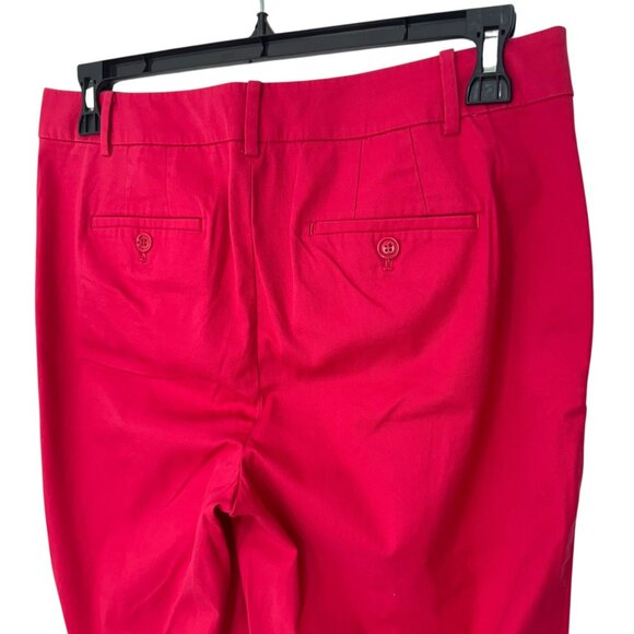 Talbots Chelsea Womens Mid Rise Straight Leg Cropped Pants SZ 10 Magenta - Picture 8 of 10